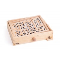 Joc Labirint cu bile, de indemanare cu patru placi din lemn